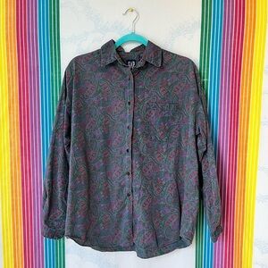 VINTAGE 90s GAP paisley button front shirt large cotton